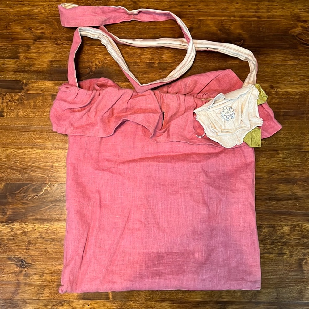 Linen Ruffle Crossbody